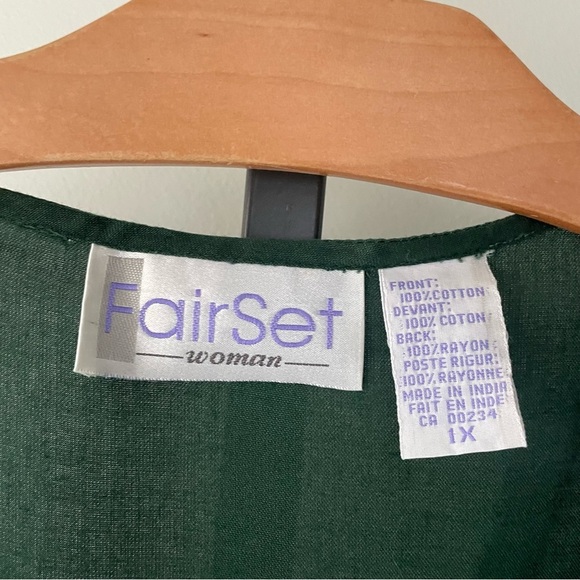 90s Vintage Fairset Button Down Floral Vest Pink Green Plus Size 1X - Picture 4 of 6